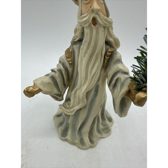 Vintage Allyson Nagel Snow Wizard w/ Tree Figurine Signed 1995 Holiday Decor - Picture 4 of 12